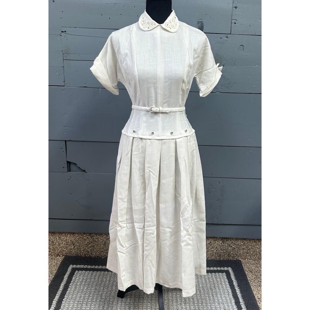 1950's Vintage Cream Dress